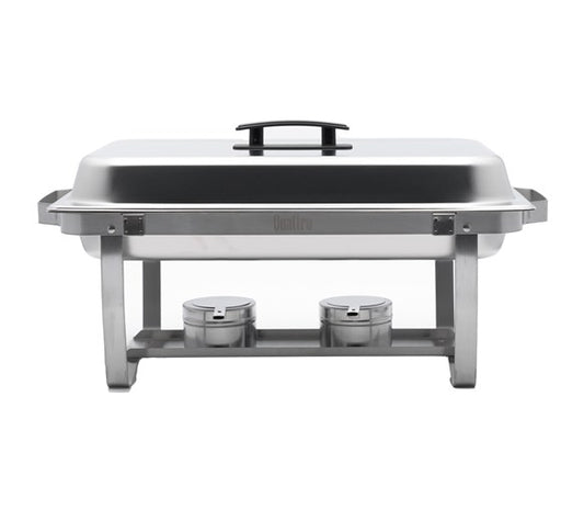 Quattro Twin Pack Chafing Dish Set Stainless Steel With Black Handles