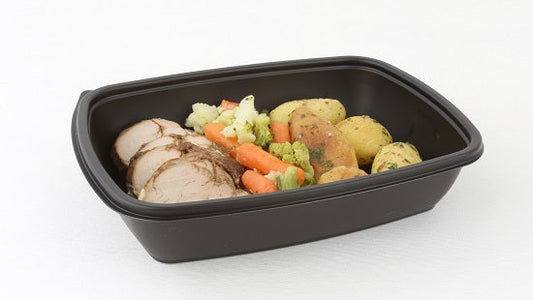 900ml Rectangular Black Microwave Containers - ECatering Essentials