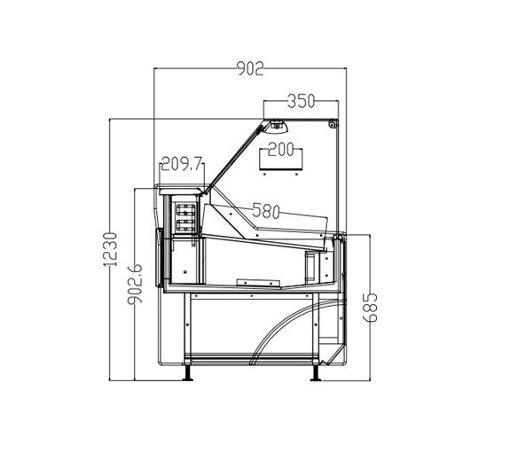 Blizzard 1590mm Black Serve Over Refrigerated Counter