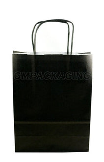 Small Black Paper Carrier bags with twisted handles - ECatering Essentials