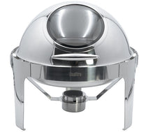 Quattro Round Roll Top Chafing Dish With Glass Window 6  Litre Capacity