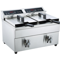 Gastrotek 2 x 8 Litre Energy Efficient Induction Catering Fryer With Drain Tap