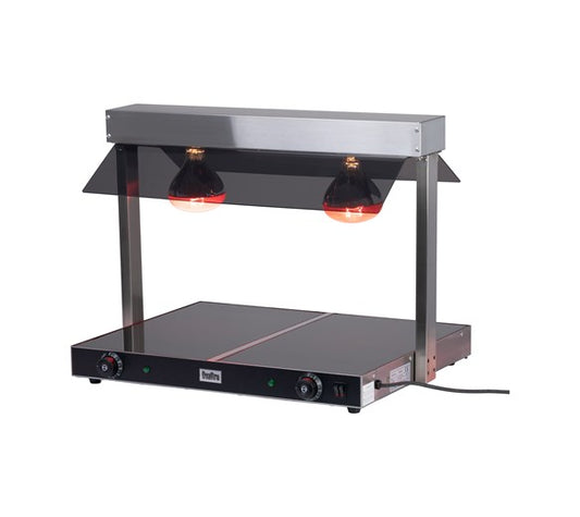 Quattro Twin Lamp Heated Display Carvery With Heated Ceramic Glass Base