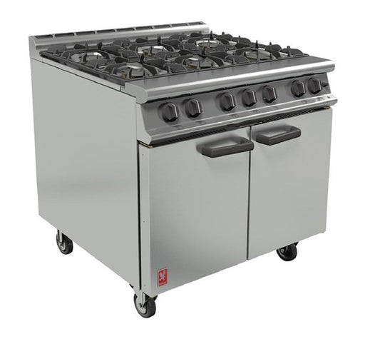 Falcon Dominator 6 Burner Natural Gas Commercial Range Cooker with Castors
