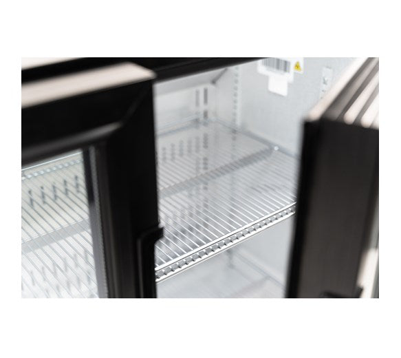 Premium Contender 216L Commercial Double Door Drinks Fridge - Hinged Doors