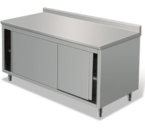 Italinox 1500mm Stainless Steel Floor Cupboard With Upstand and Sliding Doors