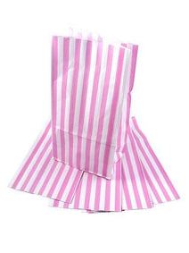 Sweet Candy Pink Stripe Paper Bag - ECatering Essentials