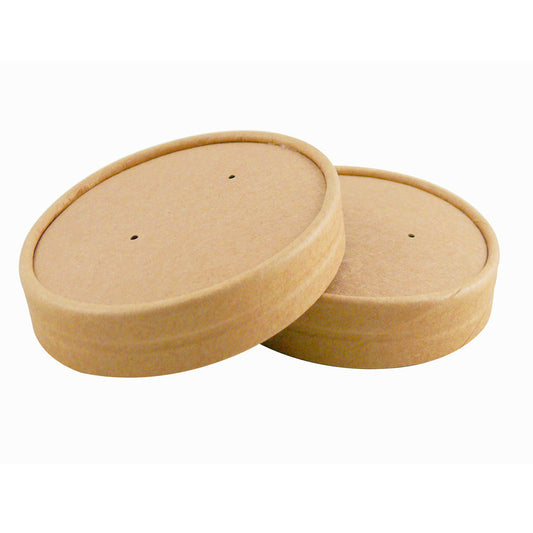 8-16oz Kraft Vented Soup Lids - ECatering Essentials