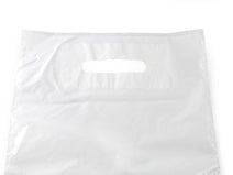 Case of 1000 10 x 12 x 4 inch White Patch Handle Carrier Bags