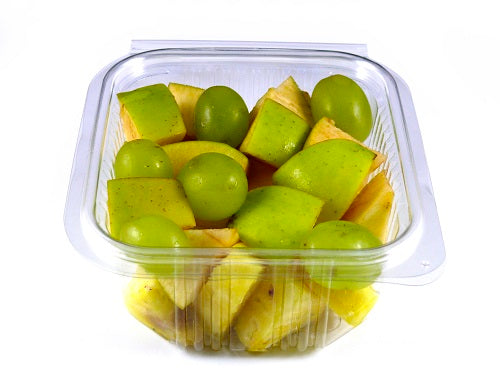 Case of 600 500cc Square Plastic Salad Container (Hinged Lid)
