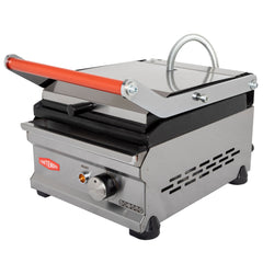 Contender Heavy Duty Single Panini Contact Grill Ribbed Top and Flat Bottom Plates