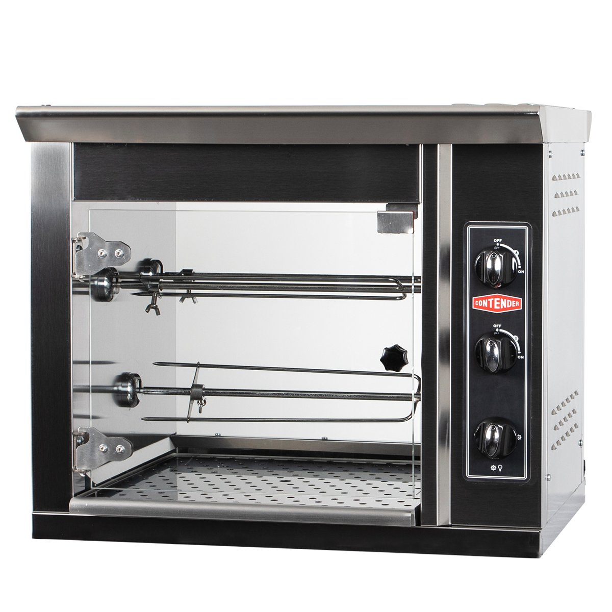 Contender 3 Spit Commercial Chicken Rotisserie Compact Oven 9 Chickens - Electric