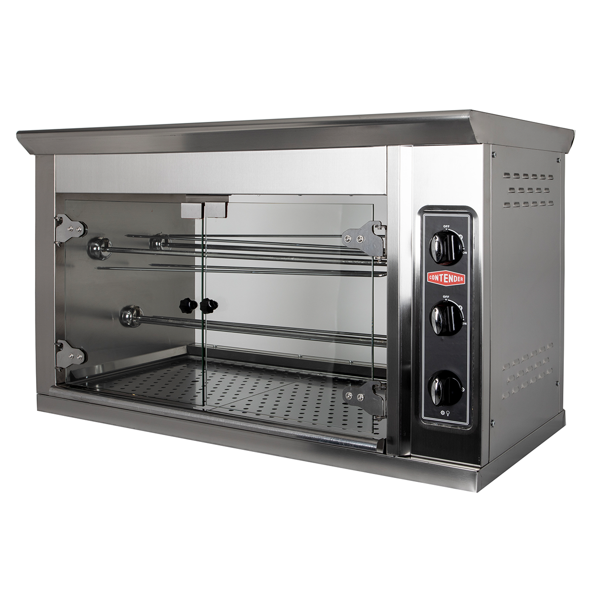Contender 3 Spit Commercial Chicken Rotisserie Compact Oven 12-15 Chickens - Electric