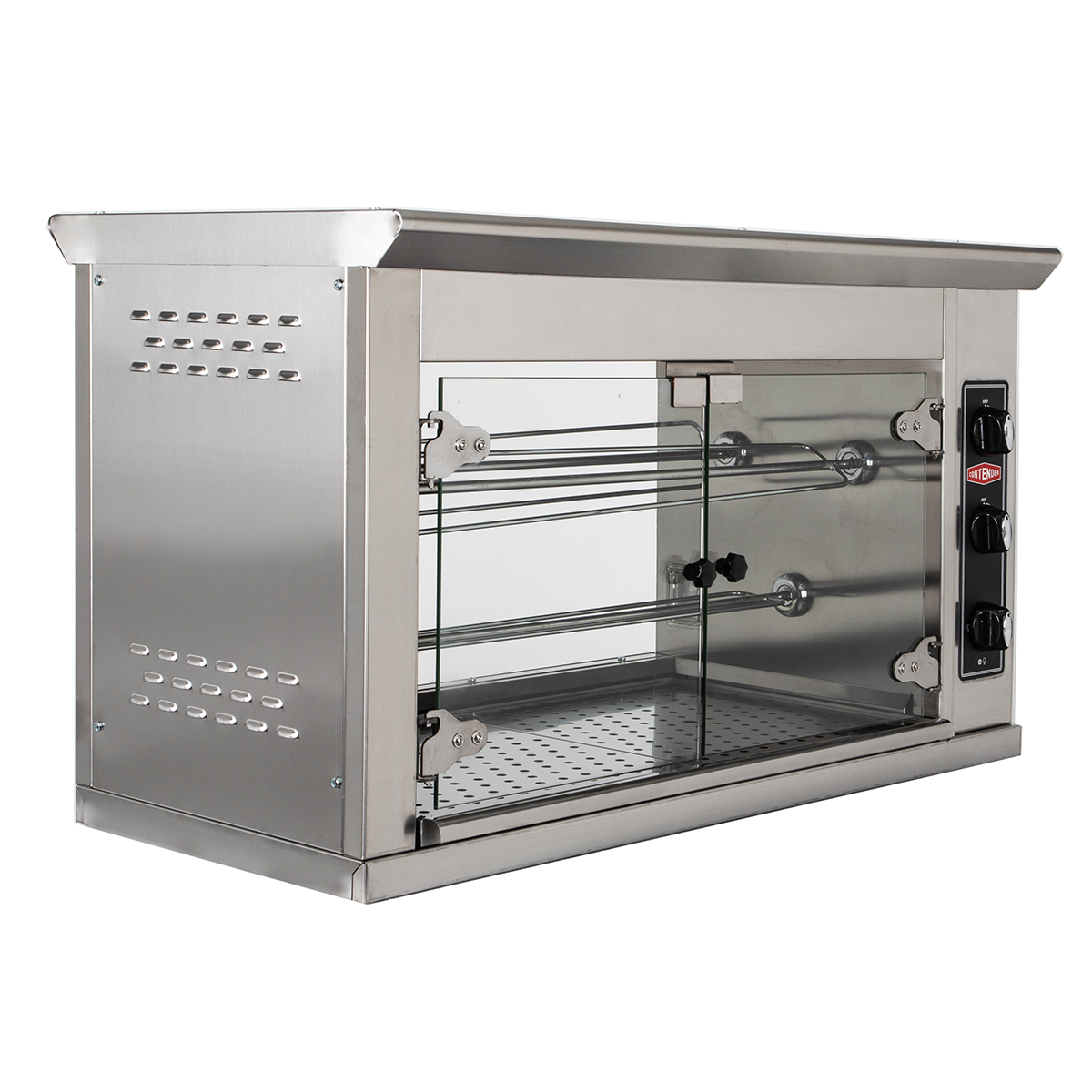 Contender 3 Spit Commercial Chicken Rotisserie Compact Oven 12-15 Chickens - Electric
