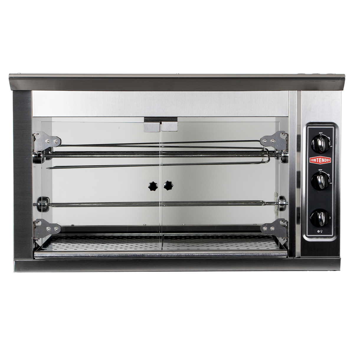 Contender 3 Spit Commercial Chicken Rotisserie Compact Oven 12-15 Chickens - Electric