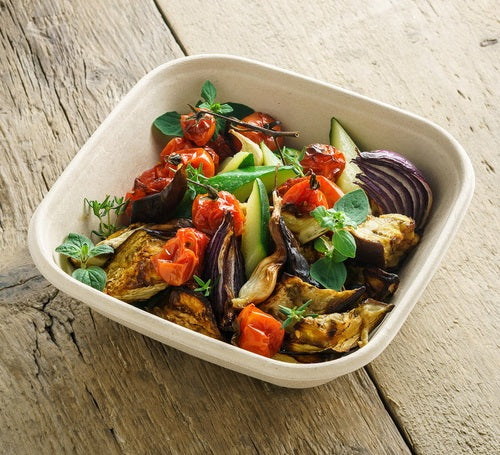 Case of 300 750ml Pulp Square Bowls with Laminated Coating