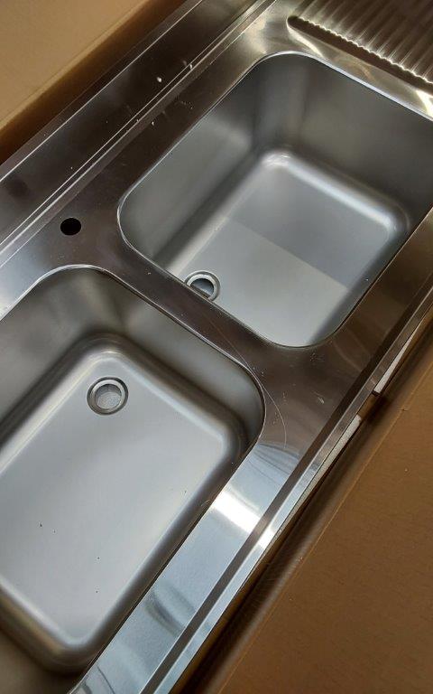 GRADED 1 - Italinox Premium 1200mm Single Bowl Stainless Steel Sink with Right Hand Drainer