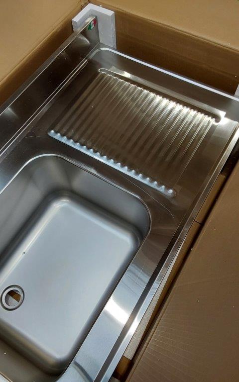 GRADED 1 - Italinox Premium 1200mm Single Bowl Stainless Steel Sink with Right Hand Drainer