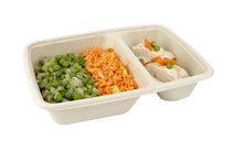 Case of 300 2 Compartments Rectangular Compostable Containers