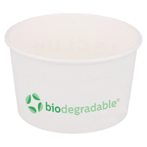 Case of 2000 3oz White Biodegradable Ice Cream Tubs-FSC paper