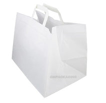 Case of 250 Medium White Patisserie Carrier Bags with Flat Handles