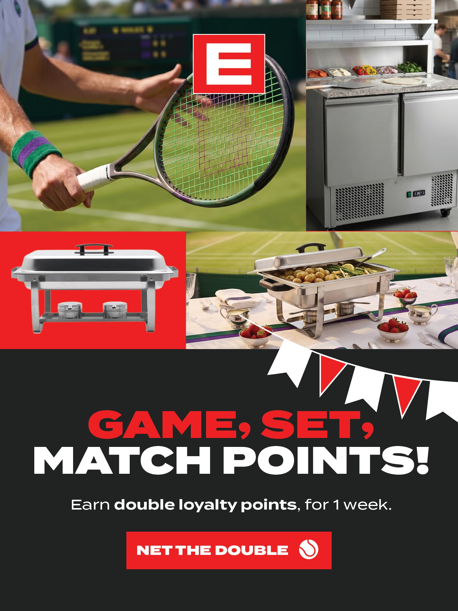 Earn double points - one week only! Celebrating Wimbledon at ECatering.