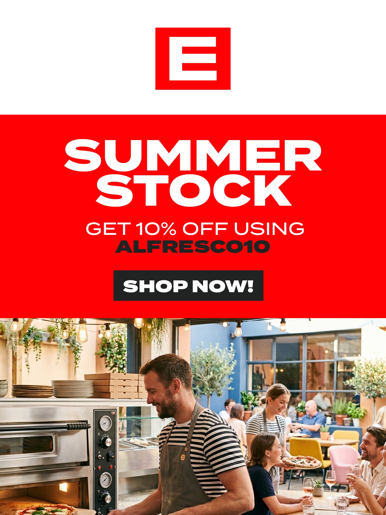HUGE Summer Discounts at ECatering - Use ALFRESCO10 at checkout