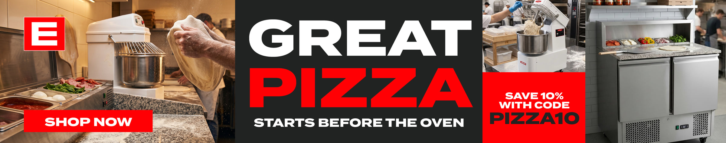 Save 10% on pizza prep equipment with PIZZA10 at checkout