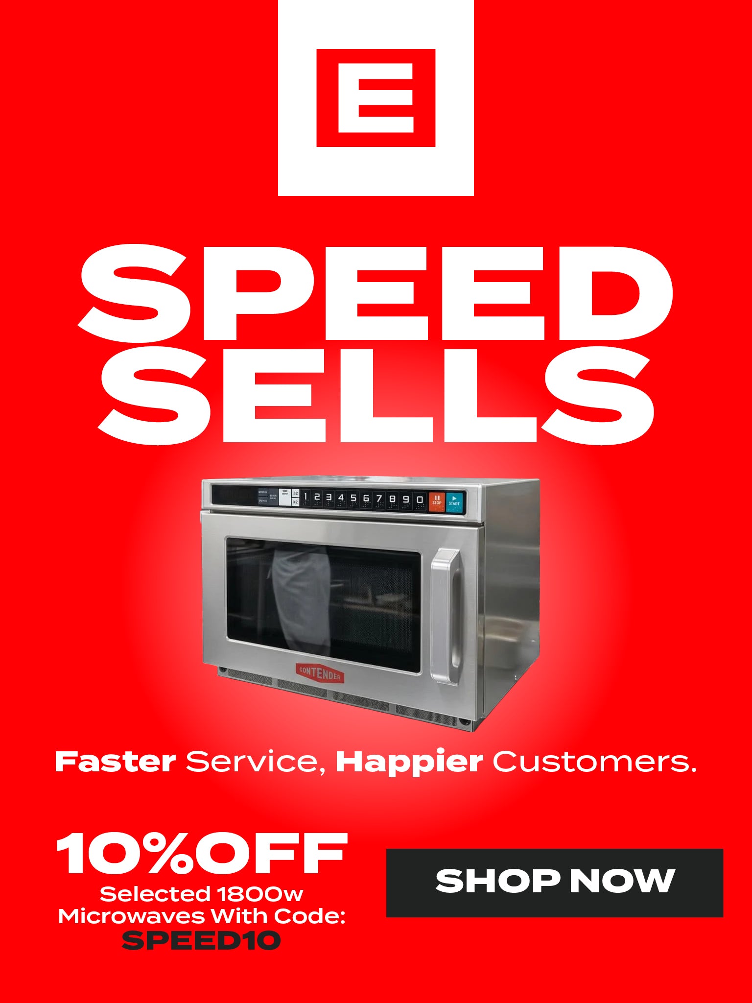 Speed Sells! 10% off selected 1800W microwaves with code SPEED10