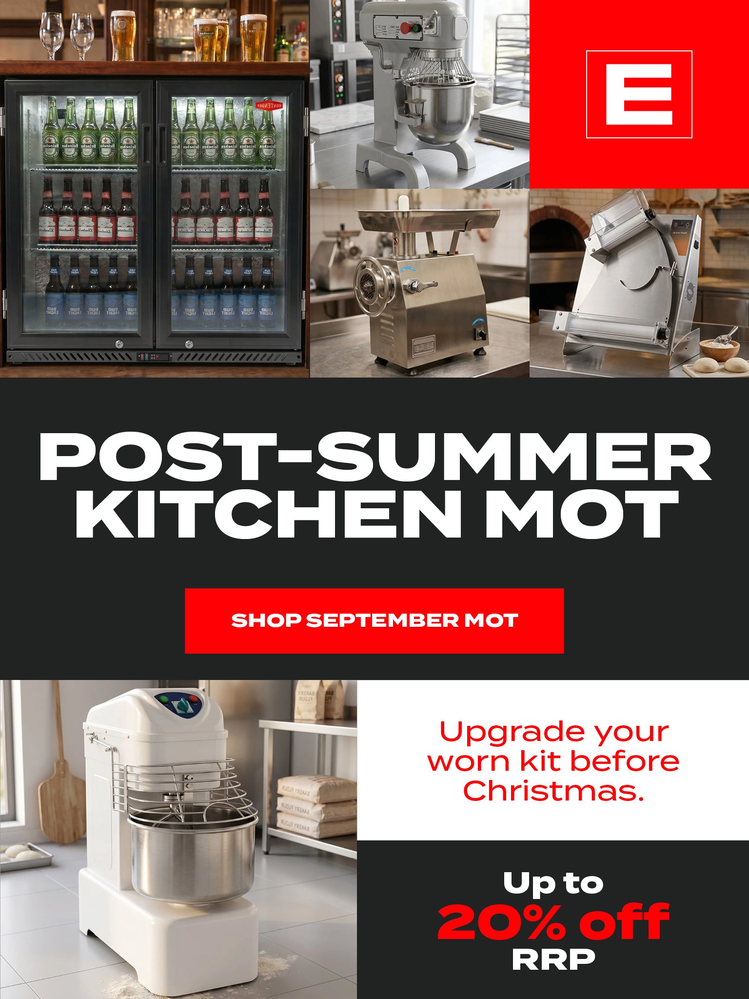 Summer trade takes it out of your equipment. Get it checked, serviced or replaced before the pre-Christmas rush hits.