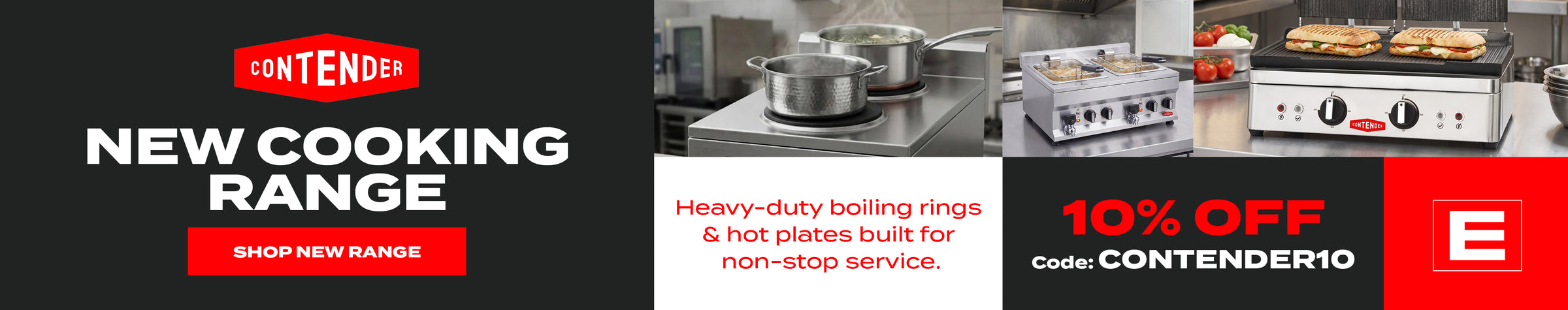 Our Contender cooking appliances are back.  Save 10% with code CONTENDER10.
