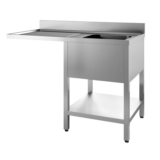 Italinox Premium 1200mm Single Bowl Dishwasher Sink. Left Hand Drainer -