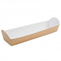 Case of 500 Kraft Cardboard Open Baguette Tray