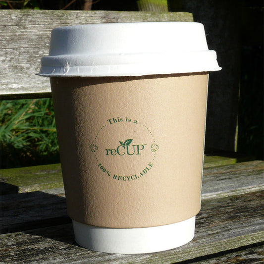 Case of 500 8oz reCup Kraft Double Wall Coffee Cups-100% recyclable