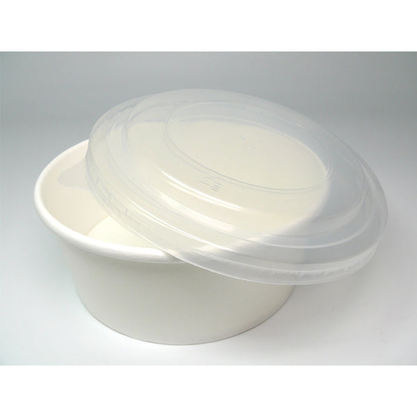 Case of 300 155mm Round PP lid to fit WHITE Food Bowls