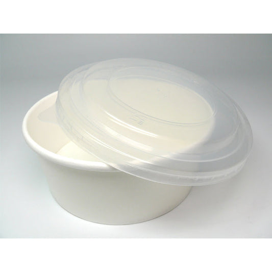 Case of 300 155mm Round PP lid to fit WHITE Food Bowls