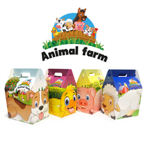 Case of 250 Kiddies Meal Paper Boxes-Animal Farm