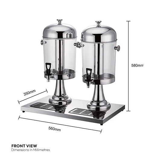Contender Twin 2 x 8 Litre Executive Juice Dispenser With Ice Chambers