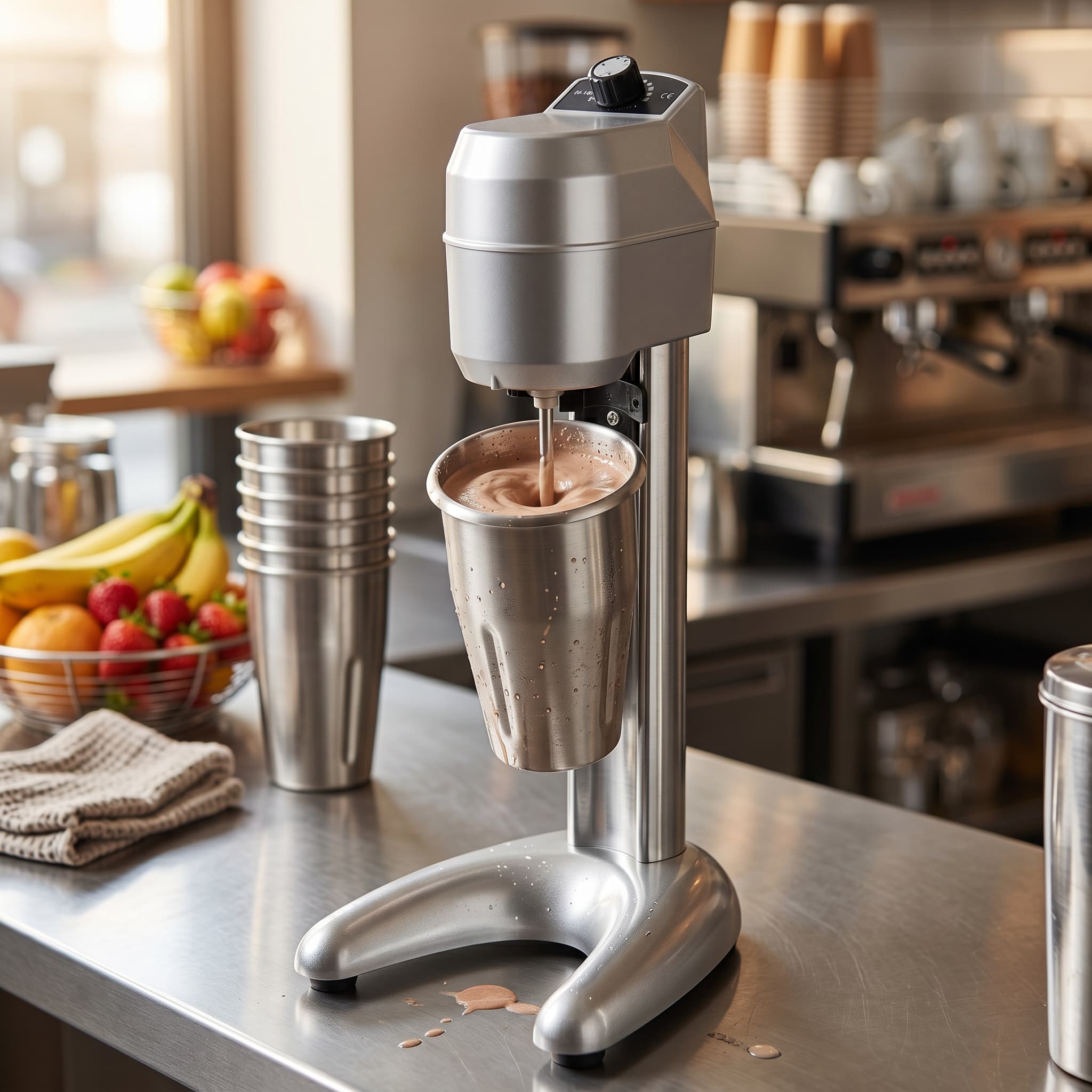 Contender Single Jug Milk Shaker, Stainless Steel – Smooth Consistent Shakes Every Time