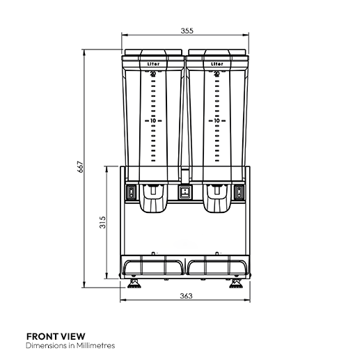 Contender 2 x 20L Twin Cold Drinks Dispenser