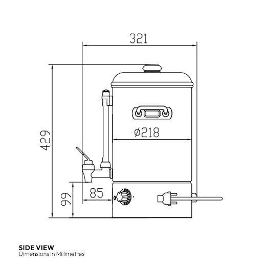 Quattro Manual Fill Water Boiler, 10L, Portable & Durable – Hot Water Wherever You Need It