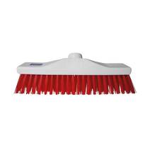 30cm Hygiene Broom Head Stiff Bristle Red