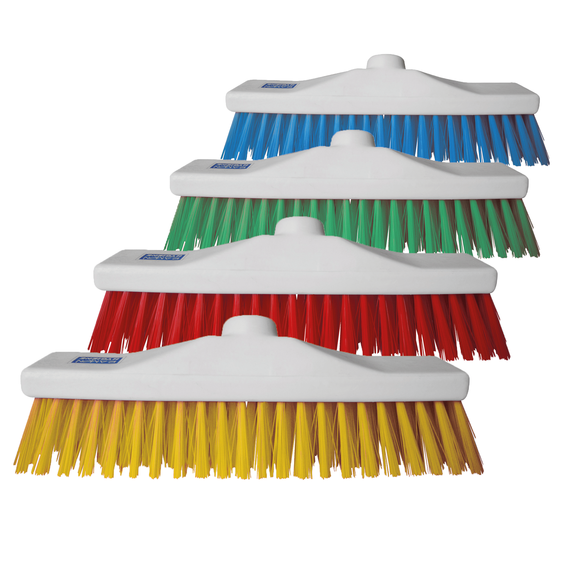 30cm Hygiene Broom Head Stiff Bristle Blue