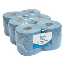 2 Ply Blue Centrefeed Roll 6 Pack (150 Metre Per Roll)