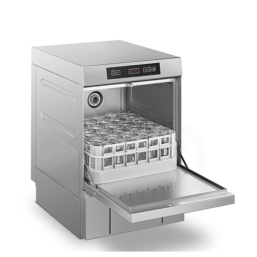 Smeg Professional Topline Undercounter Glasswasher with Integrated Softener 400mm Basket – SPG415SUK