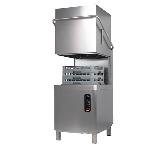Contender Pass-Through Hood Dishwasher (Detergent & Rinse Pumps, 3 Phase) – High-Performance Dishwashing