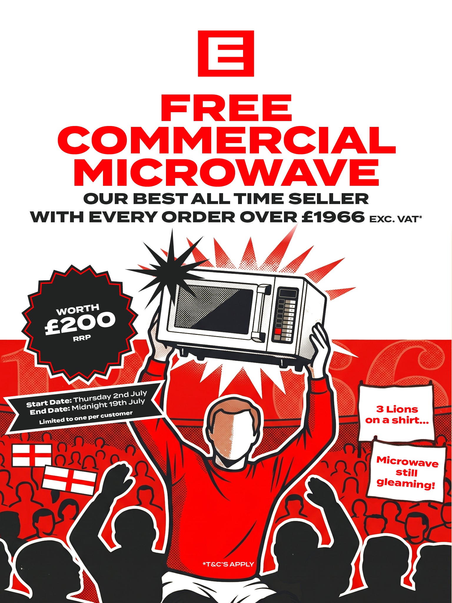 FREE Contender Microwave worth £200 when you spend over £1966 exc. VAT