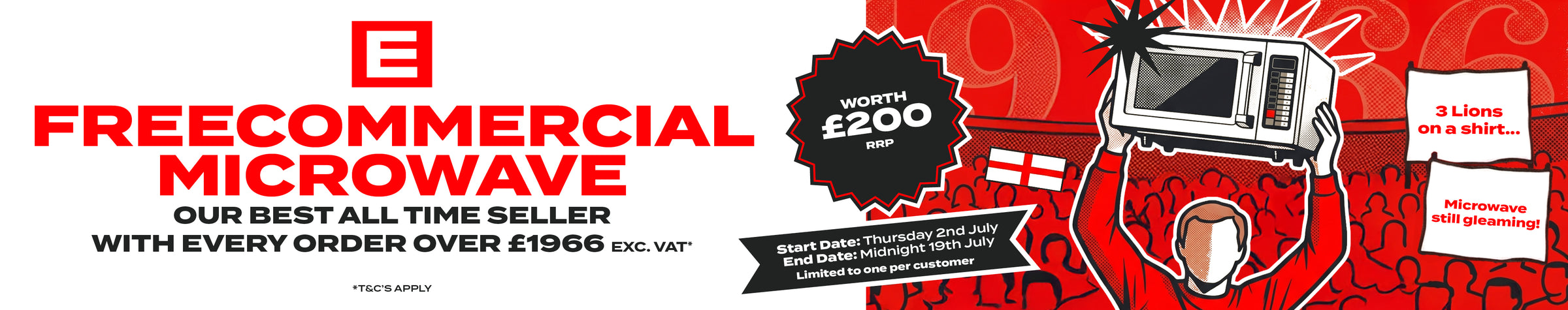 FREE Contender Microwave worth £200 when you spend over £1966 exc. VAT