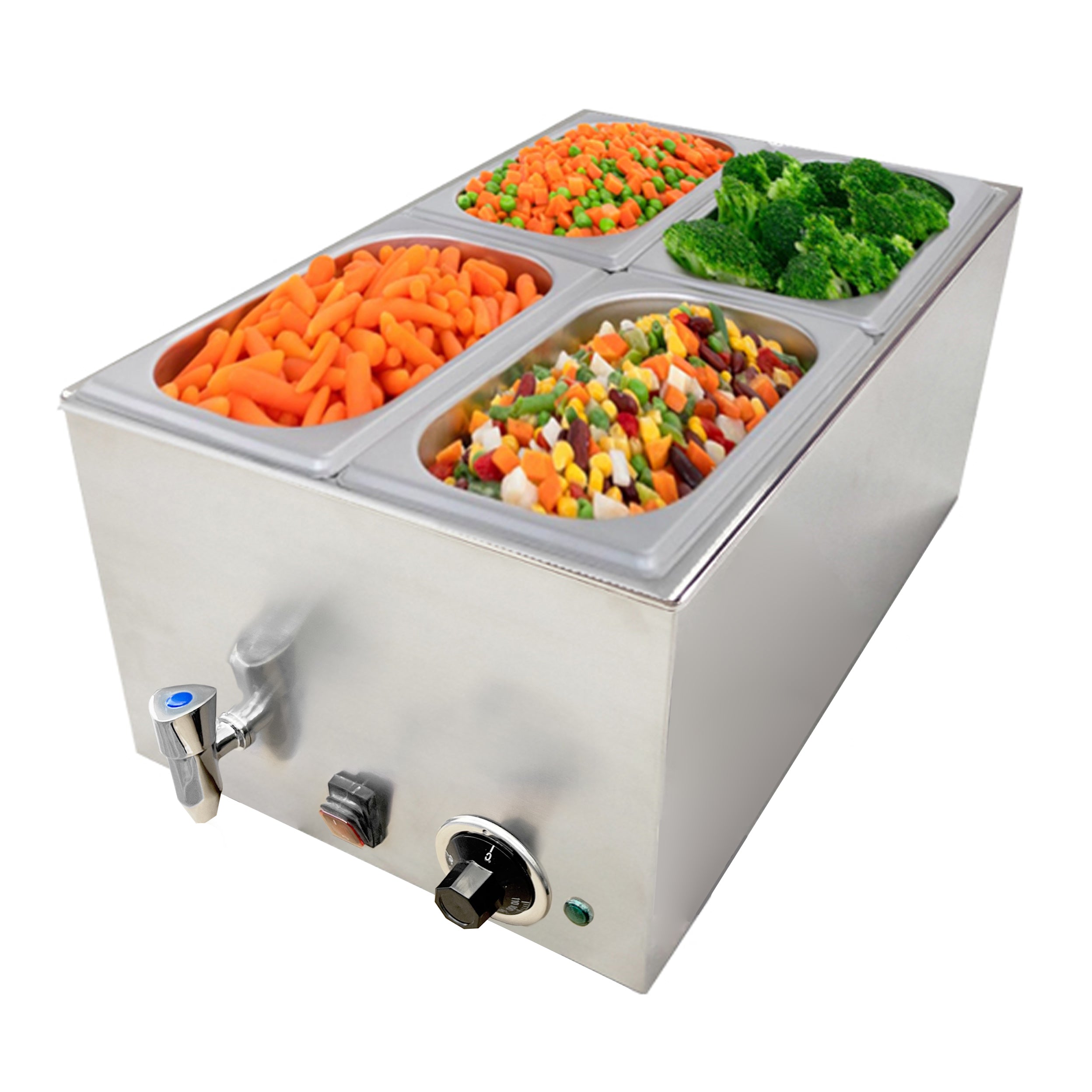 Quattro 1/1 Wet Bain Marie – Drain Tap for Easy Cleaning