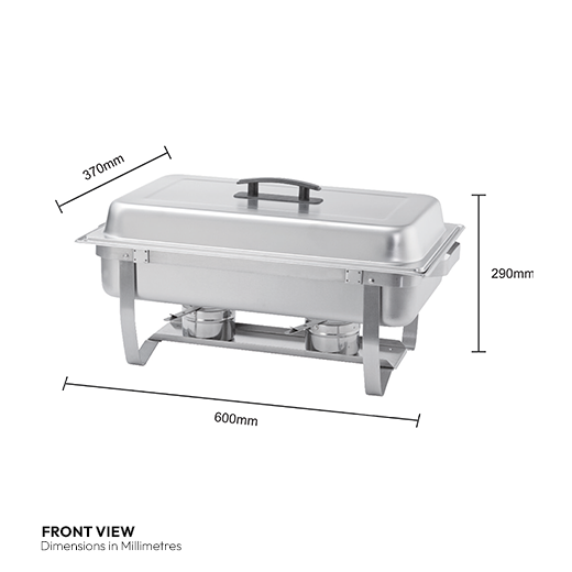 Quattro Chafing Dish 9 Litre Capacity 1-1 GN Size With Stay Cool Black Handle